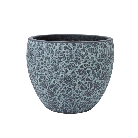 Puķupods FLORA D30xH24,5cm, melns/pelēks