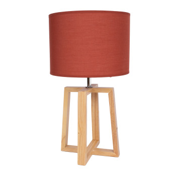 Galda lampa WOODEN H44,5cm, sarkana