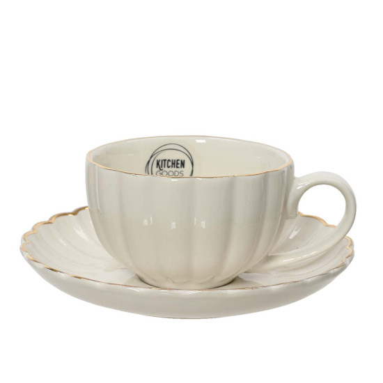 Krūze/apakštīte SHELL H6cm, porcelāns