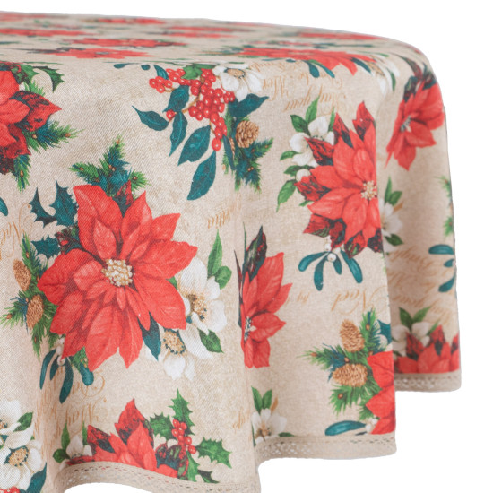 Скатерть WINTER FLOWERS D170см, Рождественская звезда Скатерть WINTER FLOWERS D170см, Рождественская звезда