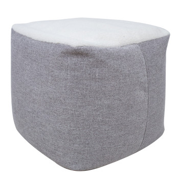Pouf LAMB 55x55xH45cm, valge/helebeež
