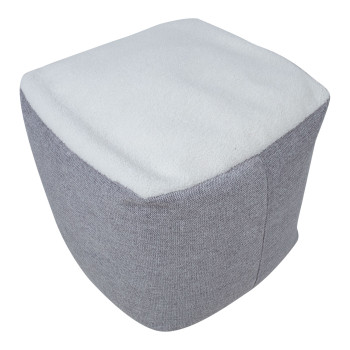 Pouf LAMB 55x55xH45cm, valge/helebeež