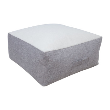 Pouf LAMB 80x80xH30cm, valge/hele nahk