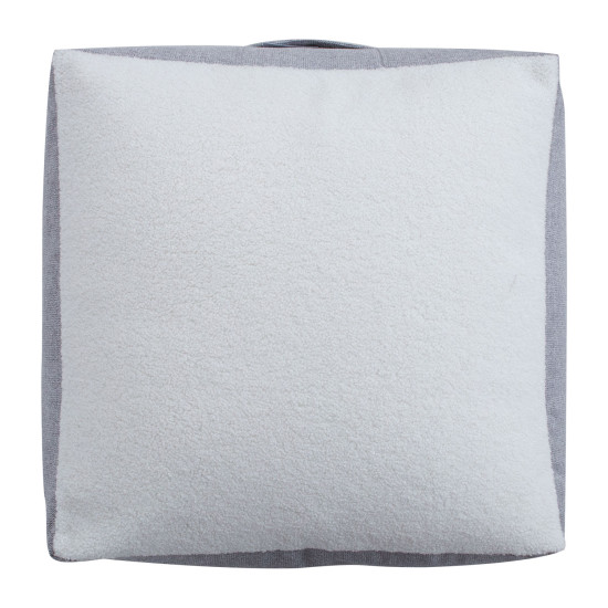 Пуфик LAMB 80x80xH30см, белый/светлая кожа Пуфик LAMB 80x80xH30см, белый/светлая кожа