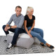 Пуфик LAMB 80x80xH30см, белый/светлая кожа Пуфик LAMB 80x80xH30см, белый/светлая кожа