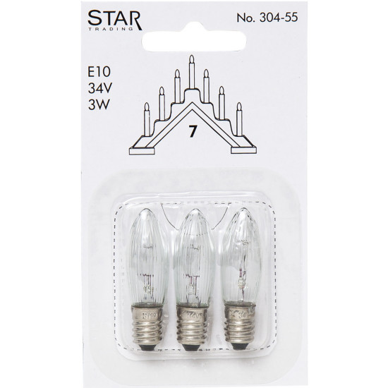 Varupirnid 3tk STAR, E10, 3W/34V