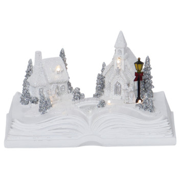 Uusaastakaunistus BOOKVILLE, valge