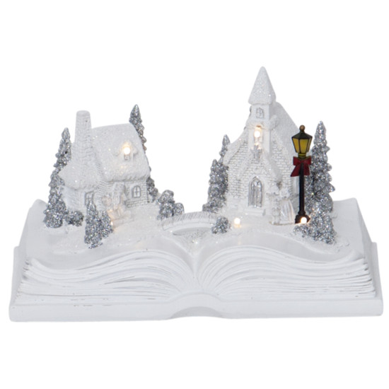 Uusaastakaunistus BOOKVILLE, valge