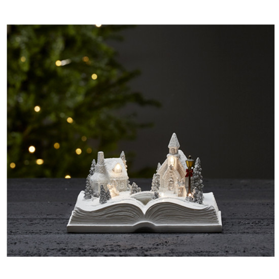 Uusaastakaunistus BOOKVILLE, valge