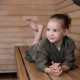 Утреннее пальто RENTO BROWN, детское S/M
