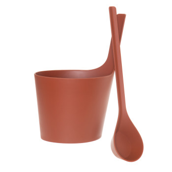 Чаша для сауны с черпаком RENTO PISARA BIO коричневая Чаша для сауны с черпаком RENTO PISARA BIO коричневая