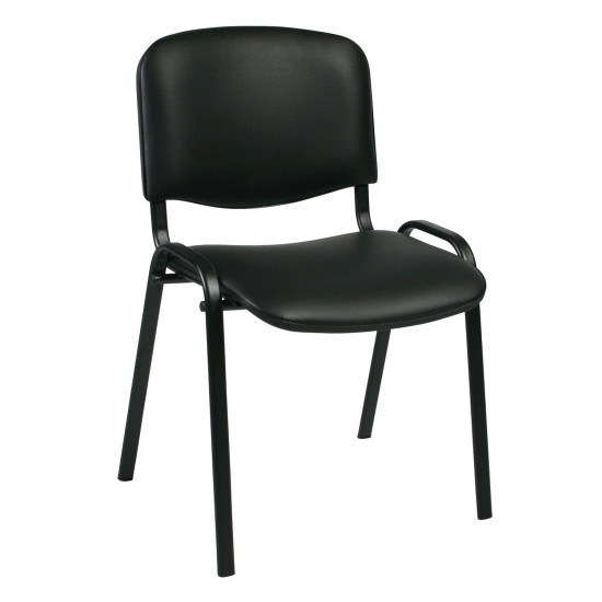 Klienta krēsls ISO 54,5xD42,5xH82/47cm, sēdvieta: ādas imitācija, krāsa: melns, rāmis: melns Klienta krēsls ISO 54,5xD42,5xH82/47cm, sēdvieta: ādas imitācija, krāsa: melns, rāmis: melns