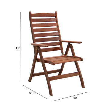 Стул BORDEAUX 60х68хН110см, спинка регулируется, меранти