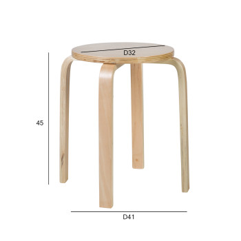 Табурет SIXTY-1  D41xH45см, материал: клееное дерево с берёзовым шпоном, цвет: натуральный