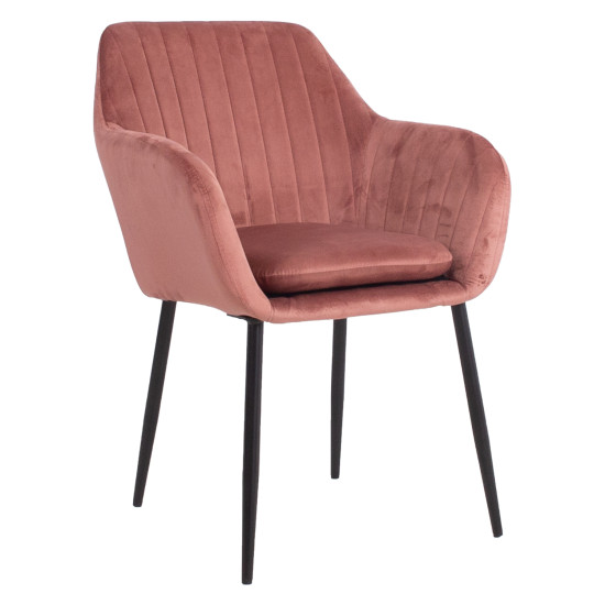 Стул EVELIN 60,5x57,5xH82см, ткань: бархат, цвет: розовый Стул EVELIN 60,5x57,5xH82см, ткань: бархат, цвет: розовый