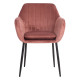 Стул EVELIN 60,5x57,5xH82см, ткань: бархат, цвет: розовый Стул EVELIN 60,5x57,5xH82см, ткань: бархат, цвет: розовый