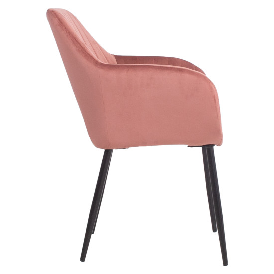 Стул EVELIN 60,5x57,5xH82см, ткань: бархат, цвет: розовый Стул EVELIN 60,5x57,5xH82см, ткань: бархат, цвет: розовый