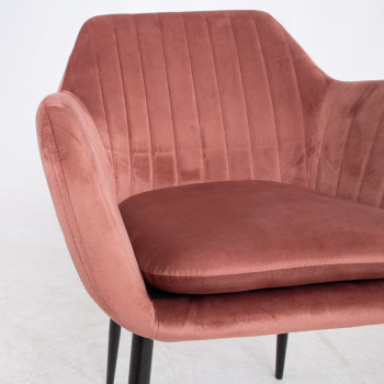 Стул EVELIN 60,5x57,5xH82см, ткань: бархат, цвет: розовый Стул EVELIN 60,5x57,5xH82см, ткань: бархат, цвет: розовый