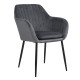 Стул EVELIN 60,5x57,5xH82см, ткань: бархат, цвет: серый