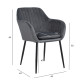 Стул EVELIN 60,5x57,5xH82см, ткань: бархат, цвет: серый