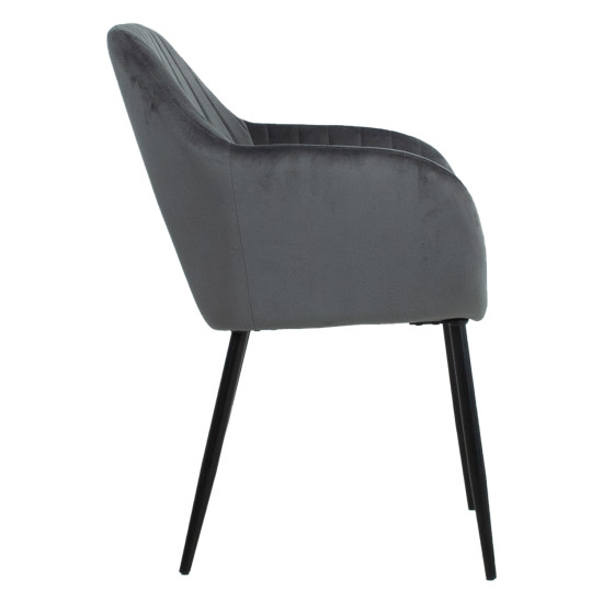 Стул EVELIN 60,5x57,5xH82см, ткань: бархат, цвет: серый