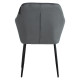 Стул EVELIN 60,5x57,5xH82см, ткань: бархат, цвет: серый