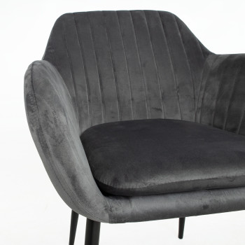 Стул EVELIN 60,5x57,5xH82см, ткань: бархат, цвет: серый Стул EVELIN 60,5x57,5xH82см, ткань: бархат, цвет: серый