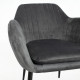 Стул EVELIN 60,5x57,5xH82см, ткань: бархат, цвет: серый