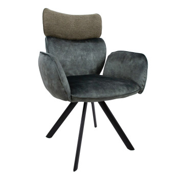 Стул EDDY с подлокотниками, зеленый бархат Стул EDDY с подлокотниками, зеленый бархат