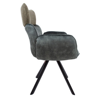 Стул EDDY с подлокотниками, зеленый бархат Стул EDDY с подлокотниками, зеленый бархат