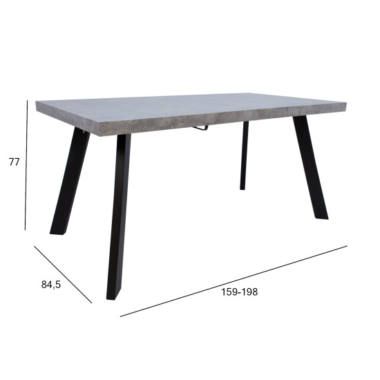 Обеденный стол BRIGIT 159 / 198x84,5x77см бетон Обеденный стол BRIGIT 159 / 198x84,5x77см бетон