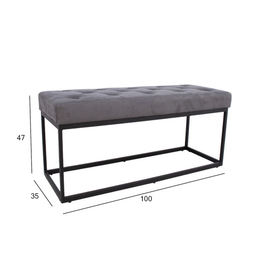 Скамейка BRIGITE 35x47x100см, серая Скамейка BRIGITE 35x47x100см, серая