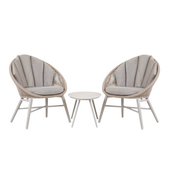 Балконный набор SHELLY стол и 2 стула, серый Балконный набор SHELLY стол и 2 стула, серый