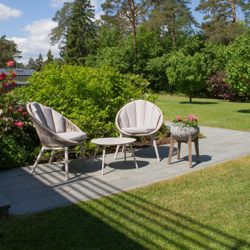 Балконный набор SHELLY стол и 2 стула, серый Балконный набор SHELLY стол и 2 стула, серый