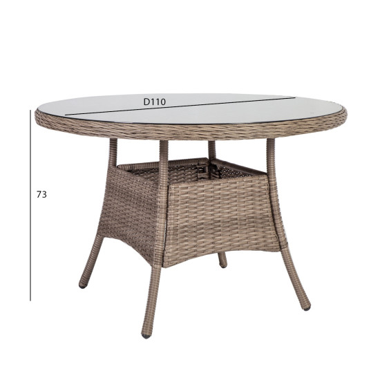 Dārza galds TOSCANA D110xH73cm, bēšs