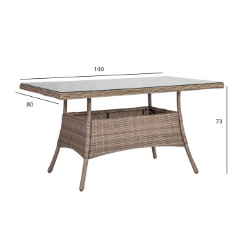 Laud TOSCANA 140x80xH73cm, beež Laud TOSCANA 140x80xH73cm, beež