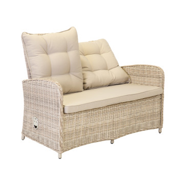 Комплект садовой мебели EMERALD стол, диван и 2 стула, алюминиевая рама с плетением из пластика, светло-серые подушки Комплект садовой мебели EMERALD стол, диван и 2 стула, алюминиевая рама с плетением из пластика, светло-серые подушки