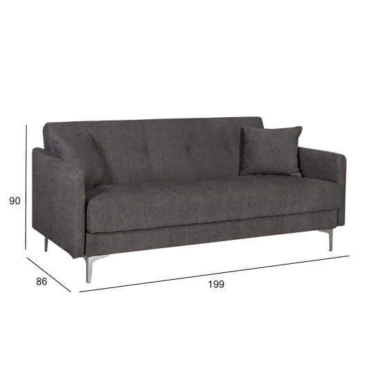 Диван-кровать LOGAN 199x86xH90cм, материал покрытия: ткань, цвет: коричневый
