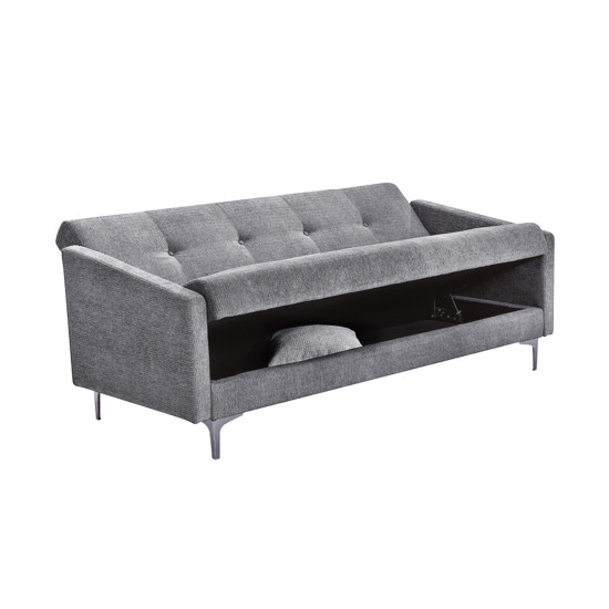 Диван-кровать LOGAN 199x86xH90cм, материал покрытия: ткань, цвет: светло-серый