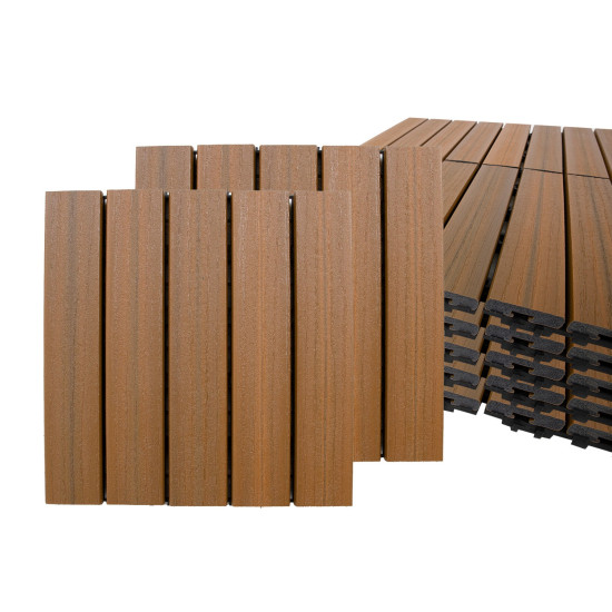 Плитка террасная 30x30x2,2см, 22шт/2м, поливуд, коричневый