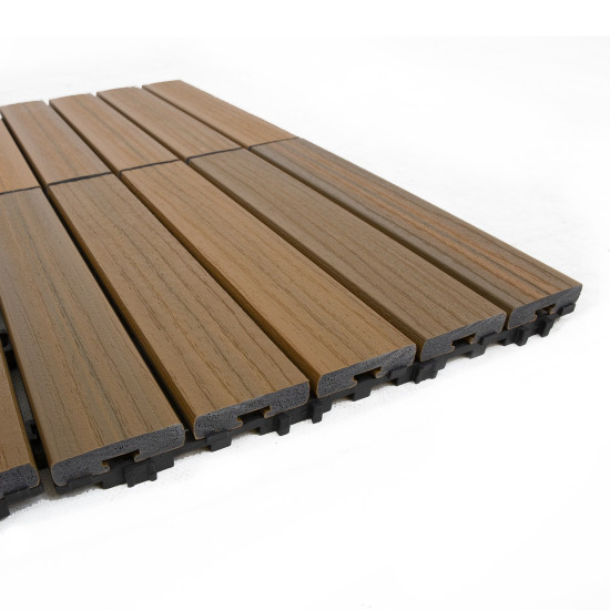 Плитка террасная 30x30x2,2см, 22шт/2м, поливуд, коричневый