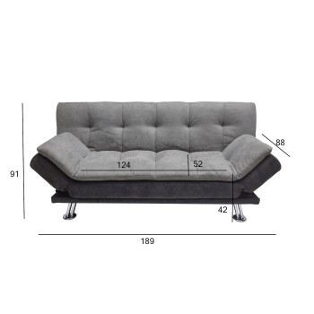 Diivanvoodi ROXY 189x88xH91cm, kattematerjal: kangas, värvus: hall - tumehall Diivanvoodi ROXY 189x88xH91cm, kattematerjal: kangas, värvus: hall - tumehall