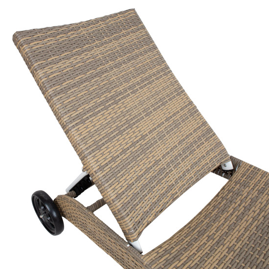 Шезлонг WICKER 73x196x99cм, капучино