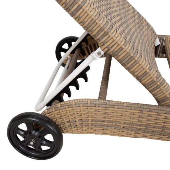 Шезлонг WICKER 73x196x99cм, капучино