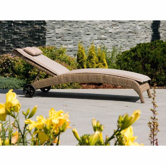 Шезлонг WICKER 73x196x99cм, капучино