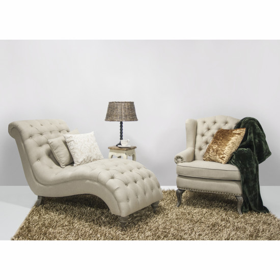 Шезлонг WATSON 70x161xH94cм, материал покрытия: льняная ткань, цвет: натуральный, ножки: дуб Шезлонг WATSON 70x161xH94cм, материал покрытия: льняная ткань, цвет: натуральный, ножки: дуб