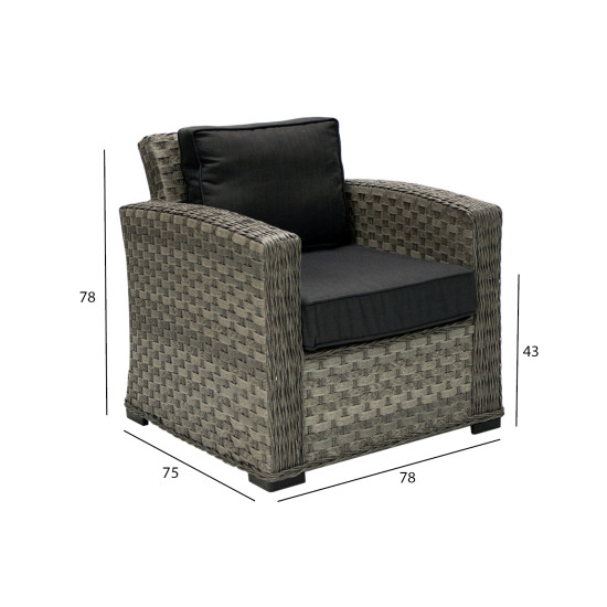 Tugitool GENEVA 75x78xH78cm, hall Tugitool GENEVA 75x78xH78cm, hall