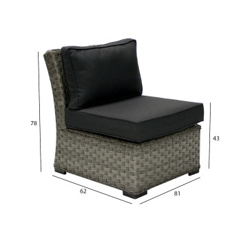 Mooduldiivani GENEVA keskosa 62x81xH78cm, hall Mooduldiivani GENEVA keskosa 62x81xH78cm, hall