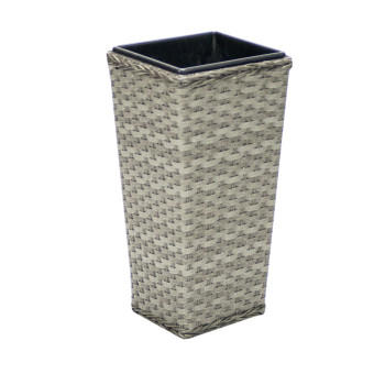 Lillepott GENEVA, 37,5x37,5xH76,5cm, terasraam plastikpunutisega, värvus: hall Lillepott GENEVA, 37,5x37,5xH76,5cm, terasraam plastikpunutisega, värvus: hall