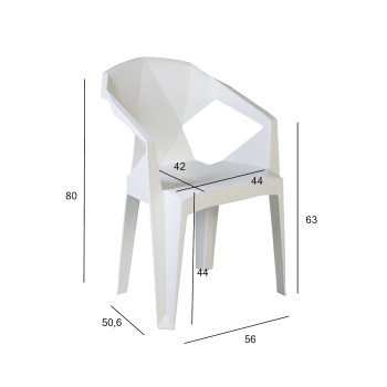 Tool MUZE 56x50,6xH80cm, materjal: plastik, värvus: valge Tool MUZE 56x50,6xH80cm, materjal: plastik, värvus: valge